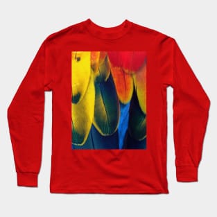 Tropical Colorful Feather Pattern Long Sleeve T-Shirt